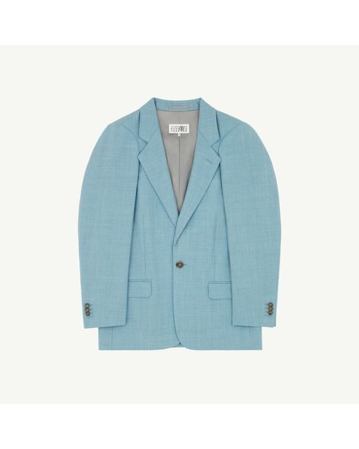 MM6 by Maison Margiela Blue Wool Tailored Jacket
