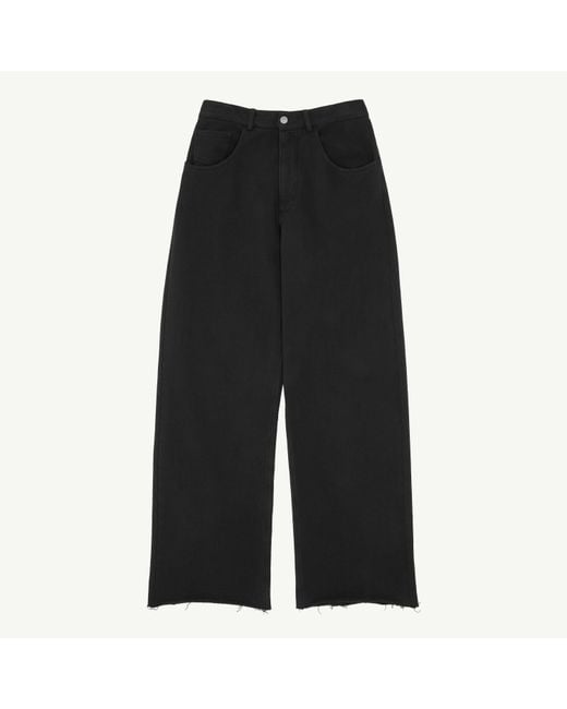 MM6 by Maison Margiela Black Wide-Leg Cotton Trousers