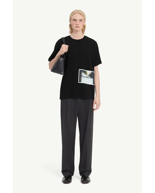 MM6 by Maison Margiela Black Patch Cotton T-Shirt for men
