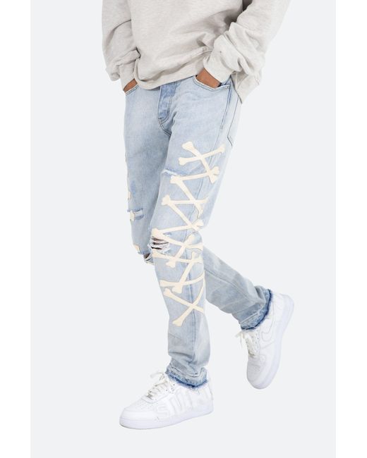 MNML D279 Skeleton Denim in Blue/White 