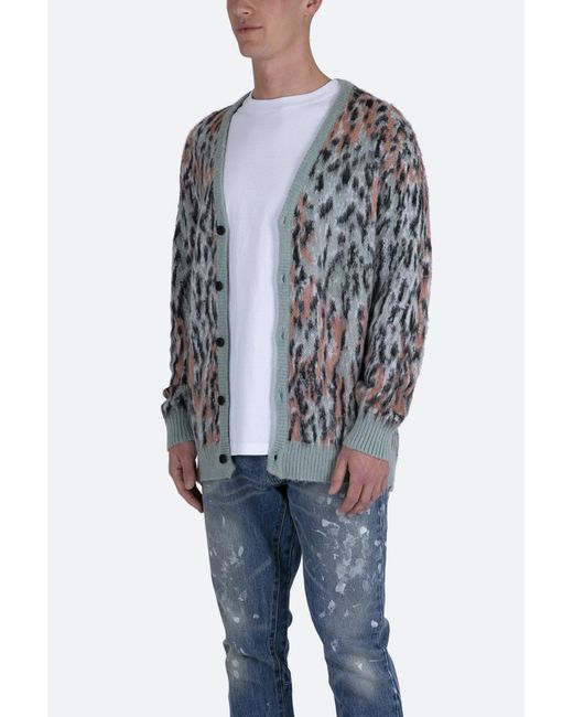MNML Synthetic Leopard Cardigan Sweater 