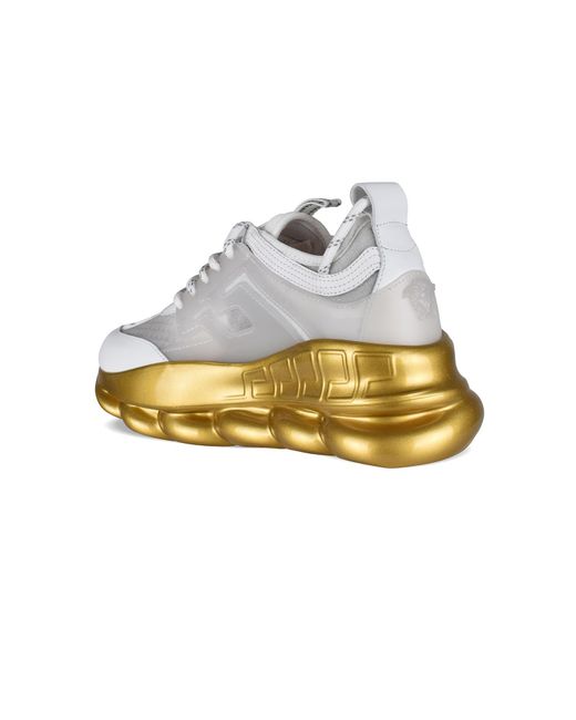 Versace White Chain Reaction Nylon Sneakers