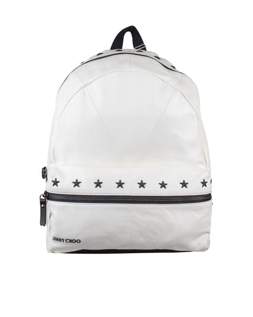 Jimmy Choo White Wilmer Backpack for men