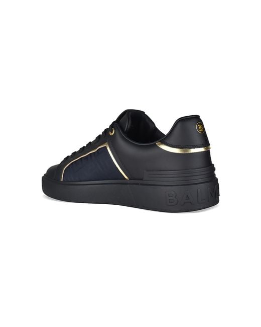 Balmain Black Calfskin B-Court Sneakers for men