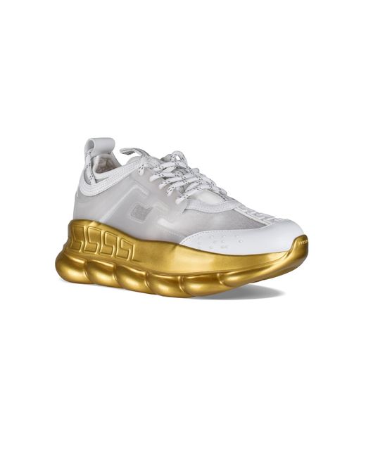 Versace White Chain Reaction Nylon Sneakers