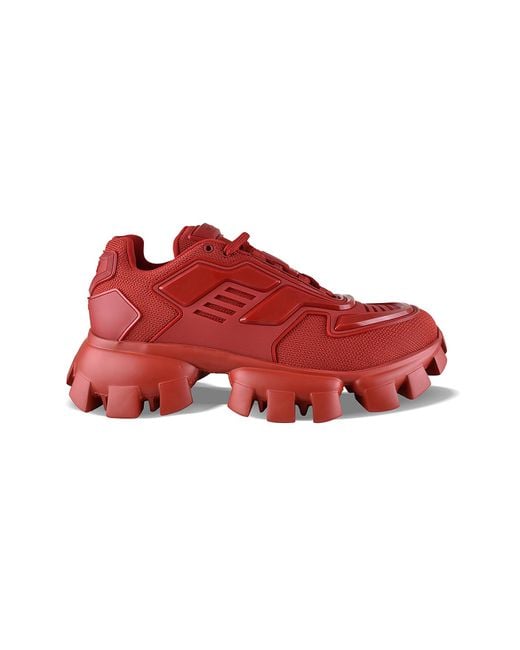 Prada Red Cloudbust Thunder Sneakers for men