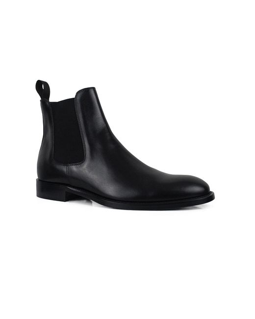 ALBERTO Black Leather Boots for men