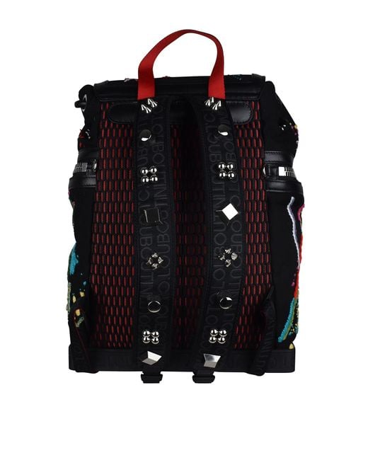 Christian Louboutin Black Explorafunk Backpack for men