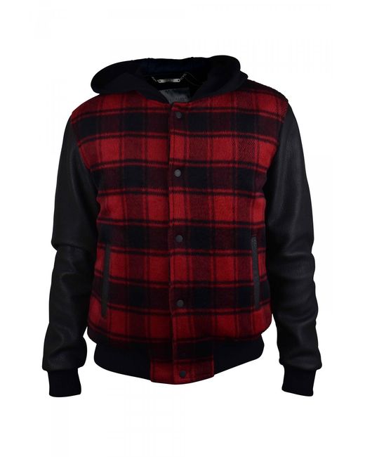 Philipp Plein Red And Check Pattern Bomber Jacket for men