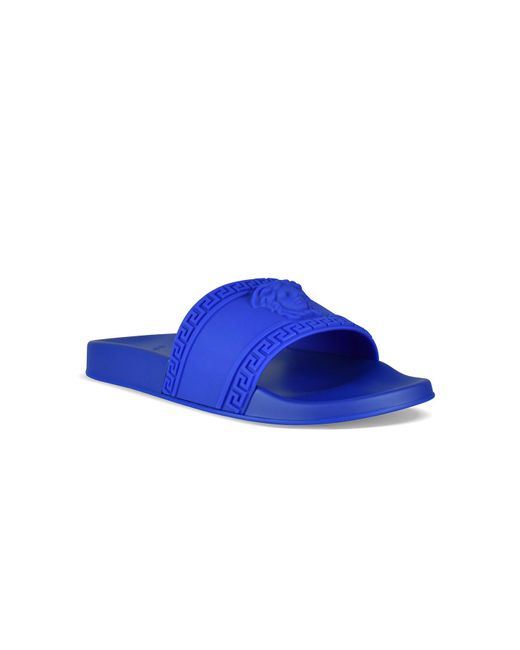 Versace Blue Medusa Slides for men