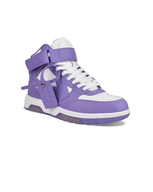 【Off White】OUT OF OFFICE MID TOP LEA PURPLE ★関税送料込み Off-White c/o Virgil Abloh Out Of Office Mid Sneakers in