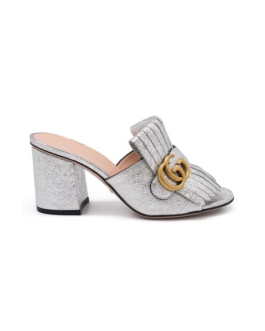 gucci marmont shoes silver