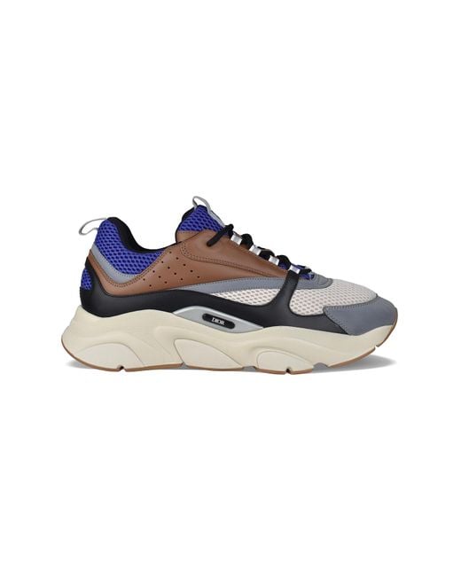 Dior Blue Leather Mesh B22 Sneakers for men