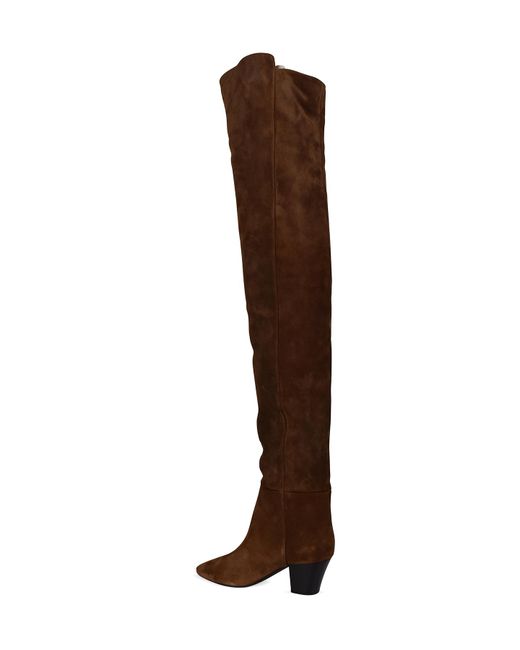Saint Laurent Brown Thigh-high Boots