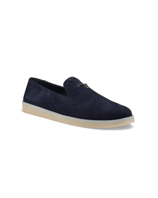 Prada Slip-Ons Aus Veloursleder in Blue für Herren