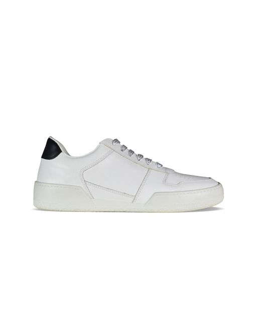 Versace Logo Black Heel White Sneakers Leather for Men | Lyst
