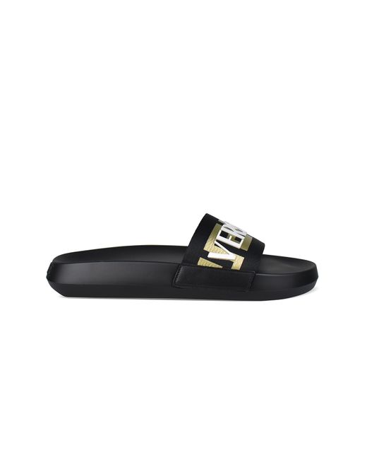 Claquettes Versace pour homme en coloris Black