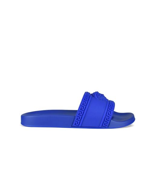 Versace Blue Medusa Slides for men