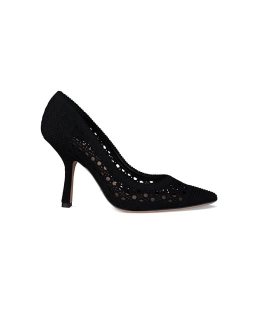 Dior Black Perforated Canvas Capture Pumps