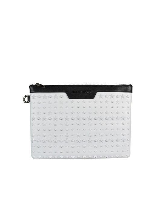 Jimmy Choo White Derek Clutch Bag for men