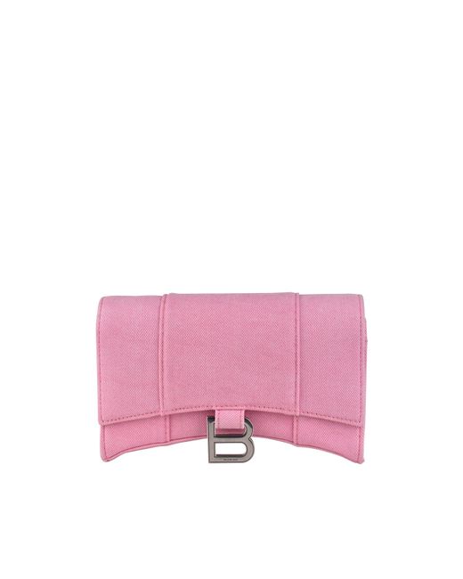 Balenciaga Pink Hourglass Wallet On Chain