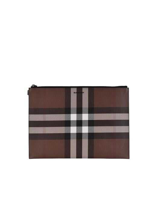 Clutch di Burberry in Brown da Uomo