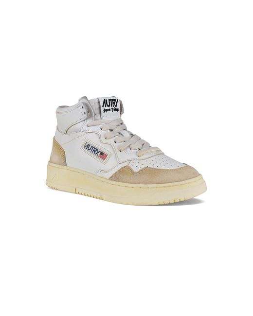 Autry White Super Vintage Mid Sneakers