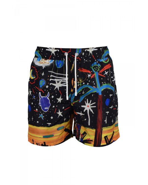 Palm Angels Blue Polyester Swim Shorts for men