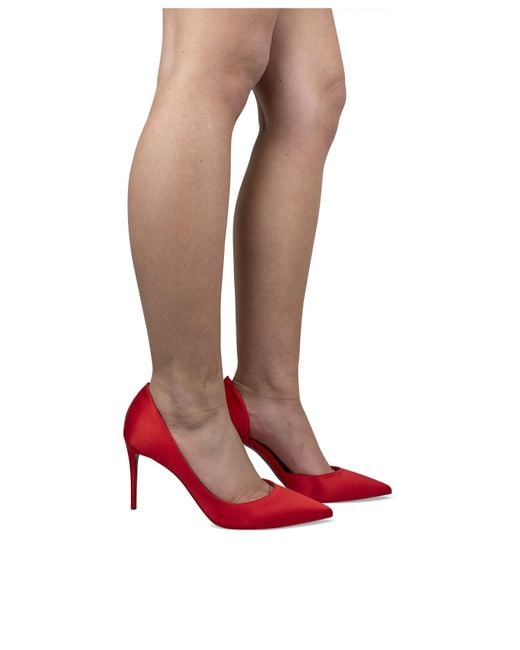 Christian Louboutin Red Iriza Satin Pointed-Toe Pumps