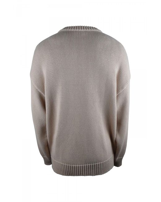 Balenciaga Gray Embroidered Logo Cotton Sweater for men