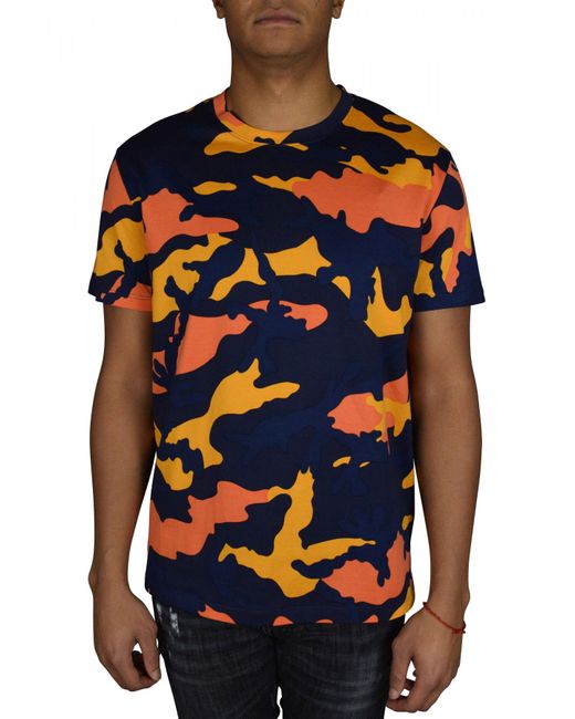 Valentino Garavani Cotton T-shirt in Blue for Men - Lyst