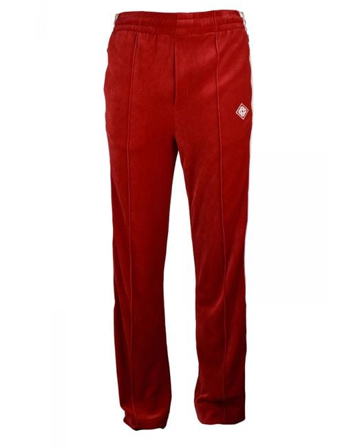 Casablanca Red Velvet Sweatpants for men