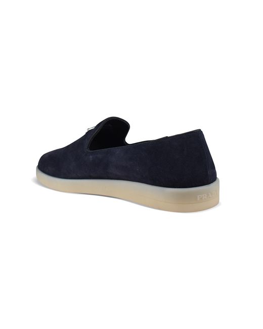 Prada Slip-Ons Aus Veloursleder in Blue für Herren