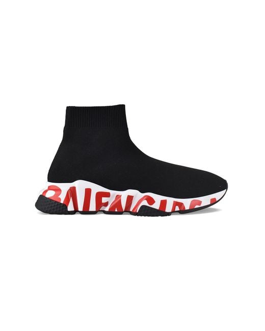 Balenciaga Black Sneakers Speed Lt Graffiti
