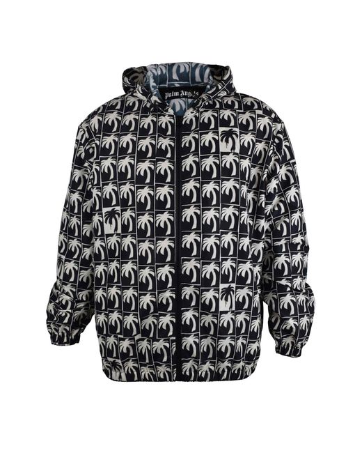 Palm Angels Black Nylon Windbreaker Jacket for men