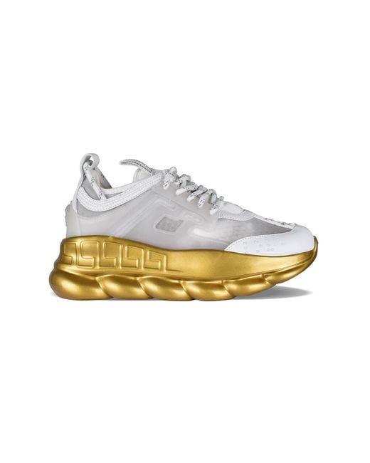 Versace White Chain Reaction Nylon Sneakers