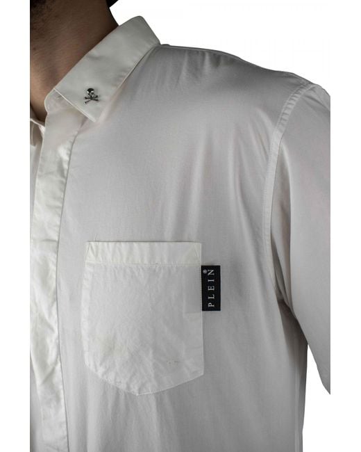 Philipp Plein Gray Diamond Cut Ls Shirt for men