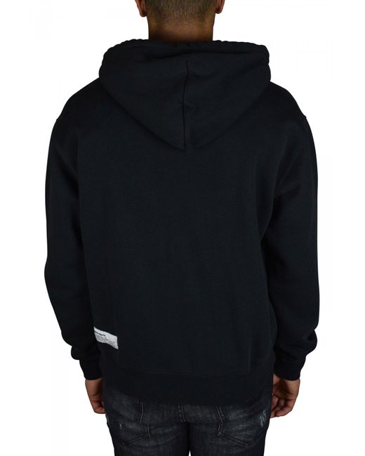 Heron Preston Black Cotton Hoodie With Pelican Graphics