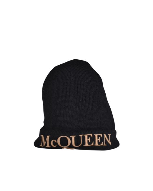 McQueen Black Beanie for men