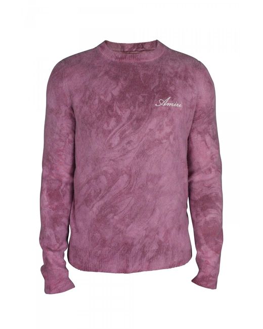 Amiri Burgundy And Tie-Dye Cashmere Sweater in Purple für Herren
