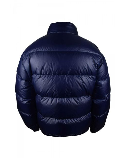 Prada Quilted Re-Nylon Down Jacket in Blue for Men | Lyst