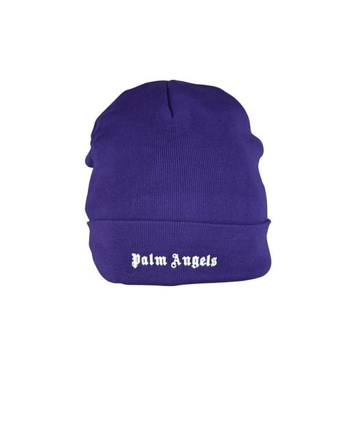 Palm Angels Purple Beanie for men