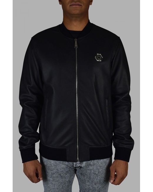 Philipp Plein Black Bomber Jacket for men
