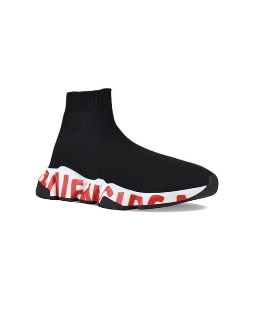 Balenciaga Black Sneakers Speed Lt Graffiti