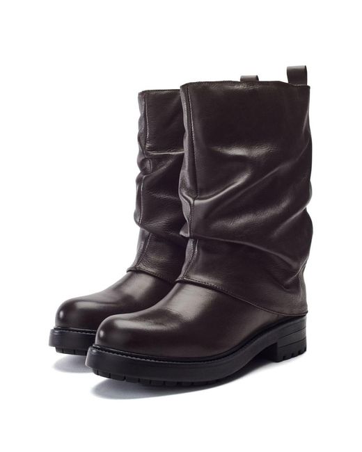 Moda In Pelle Black Rinnia Dark Leather