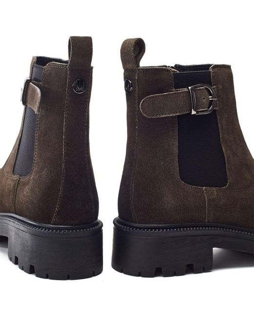M By Moda Blue Ovalie Taupe Suede