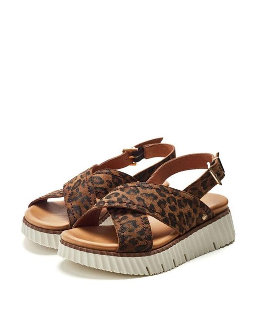 Moda In Pelle Brown Nellin Leopard Suede