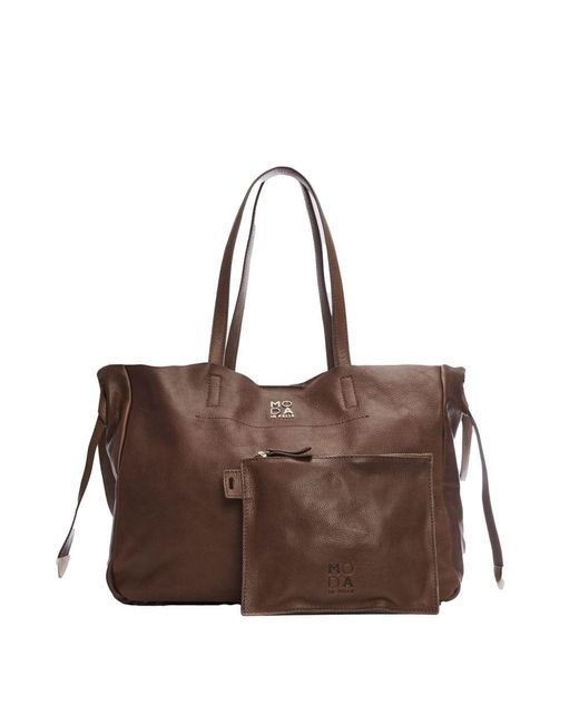 Moda In Pelle Brown Indie Bag Dark Tan Leather