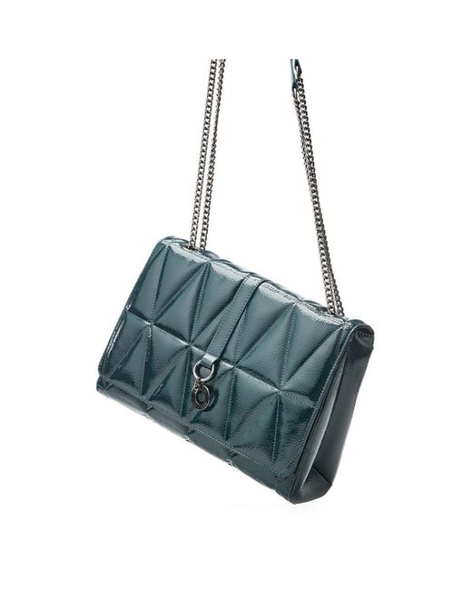 Moda In Pelle Green Charleigh Bag Teal Patent