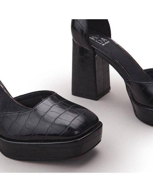 Moda In Pelle Carrlie Black Patent Mocc Croc